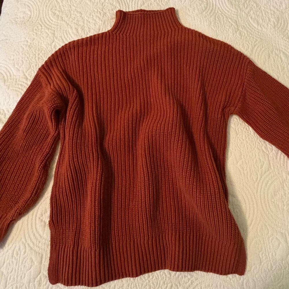 Burnt orange mock neck sweater
